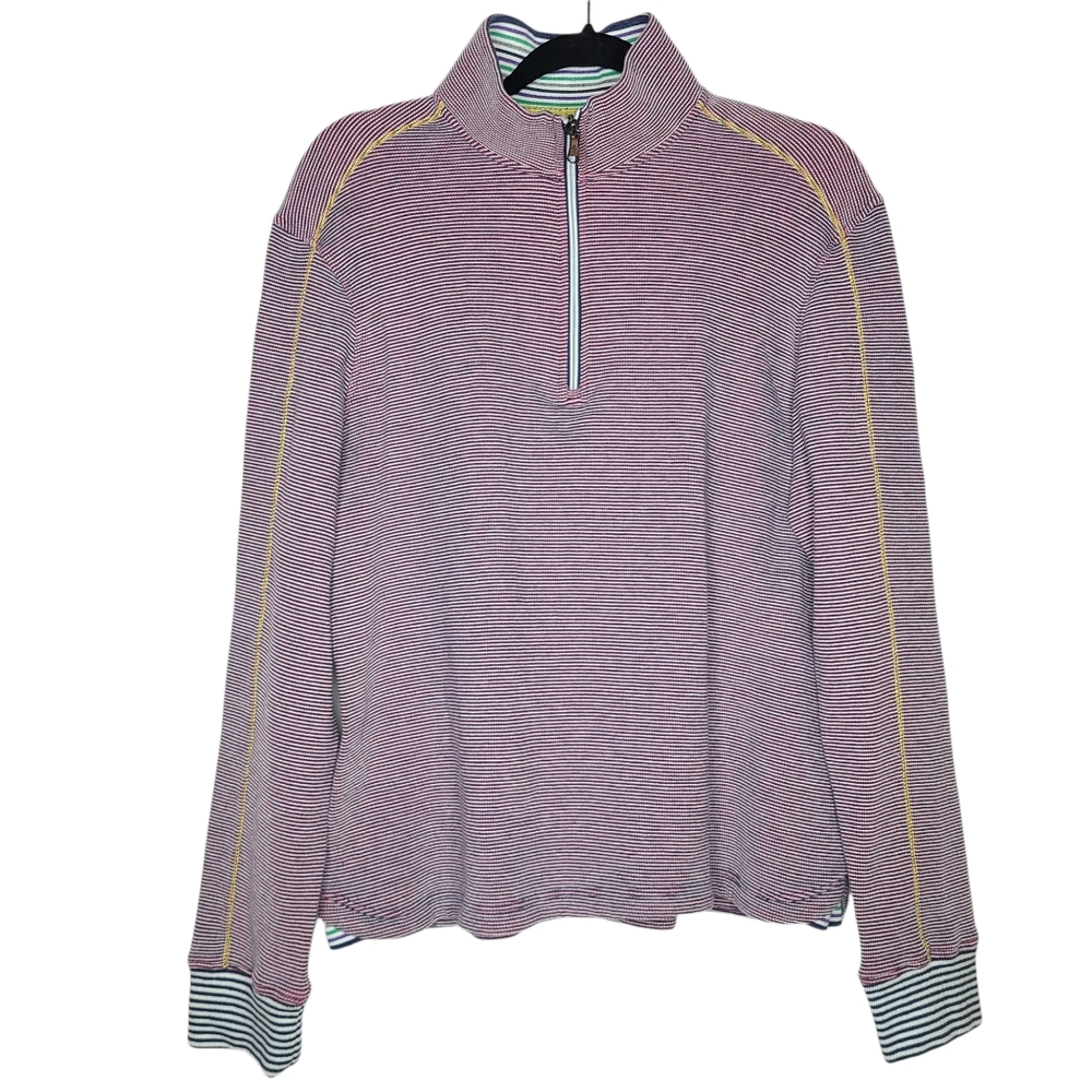 Robert Graham Poole 1/4 Zip Knit Pullover Sweater Extra Large